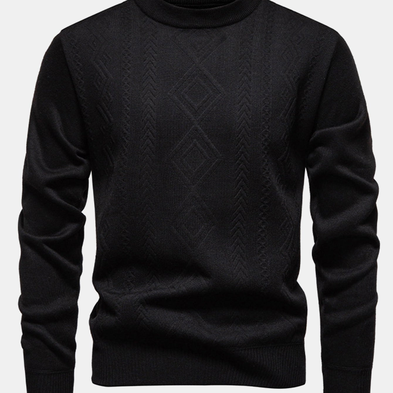 Geert | Jacquardtrui met geometrisch patroon en ronde hals