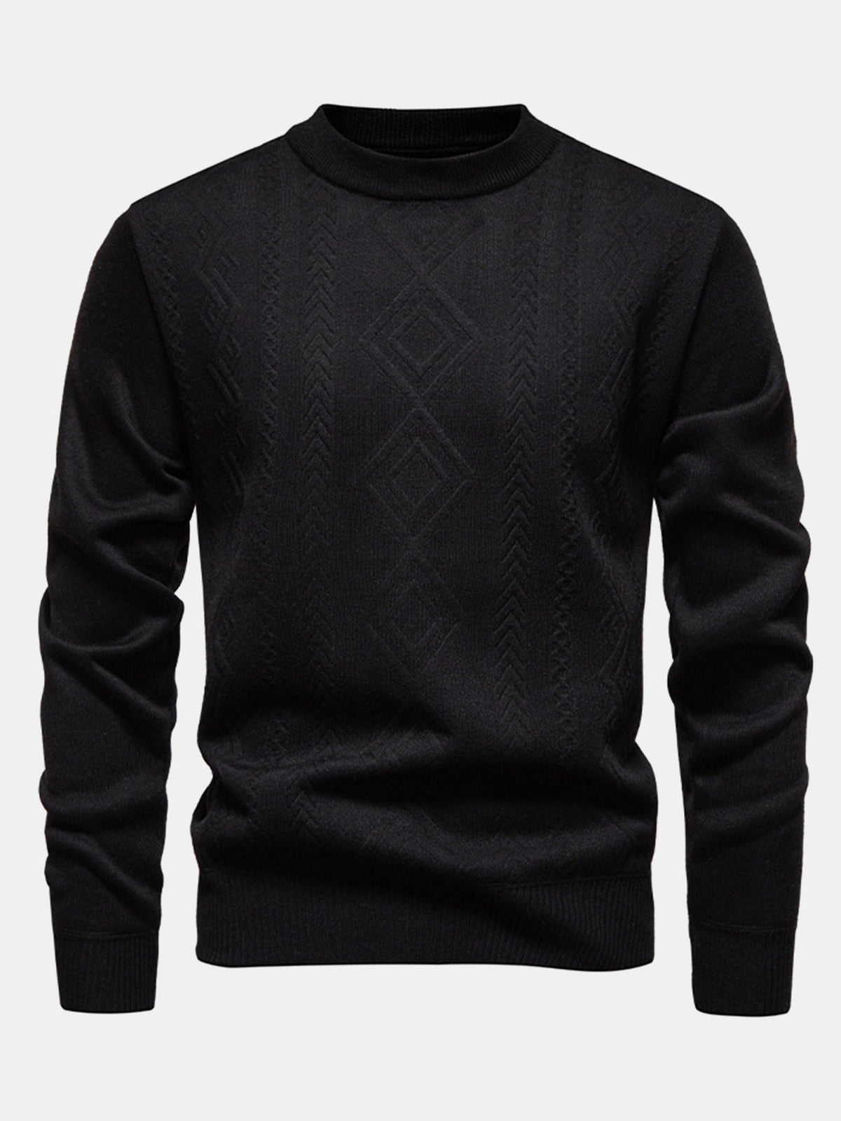 Geert | Jacquardtrui met geometrisch patroon en ronde hals
