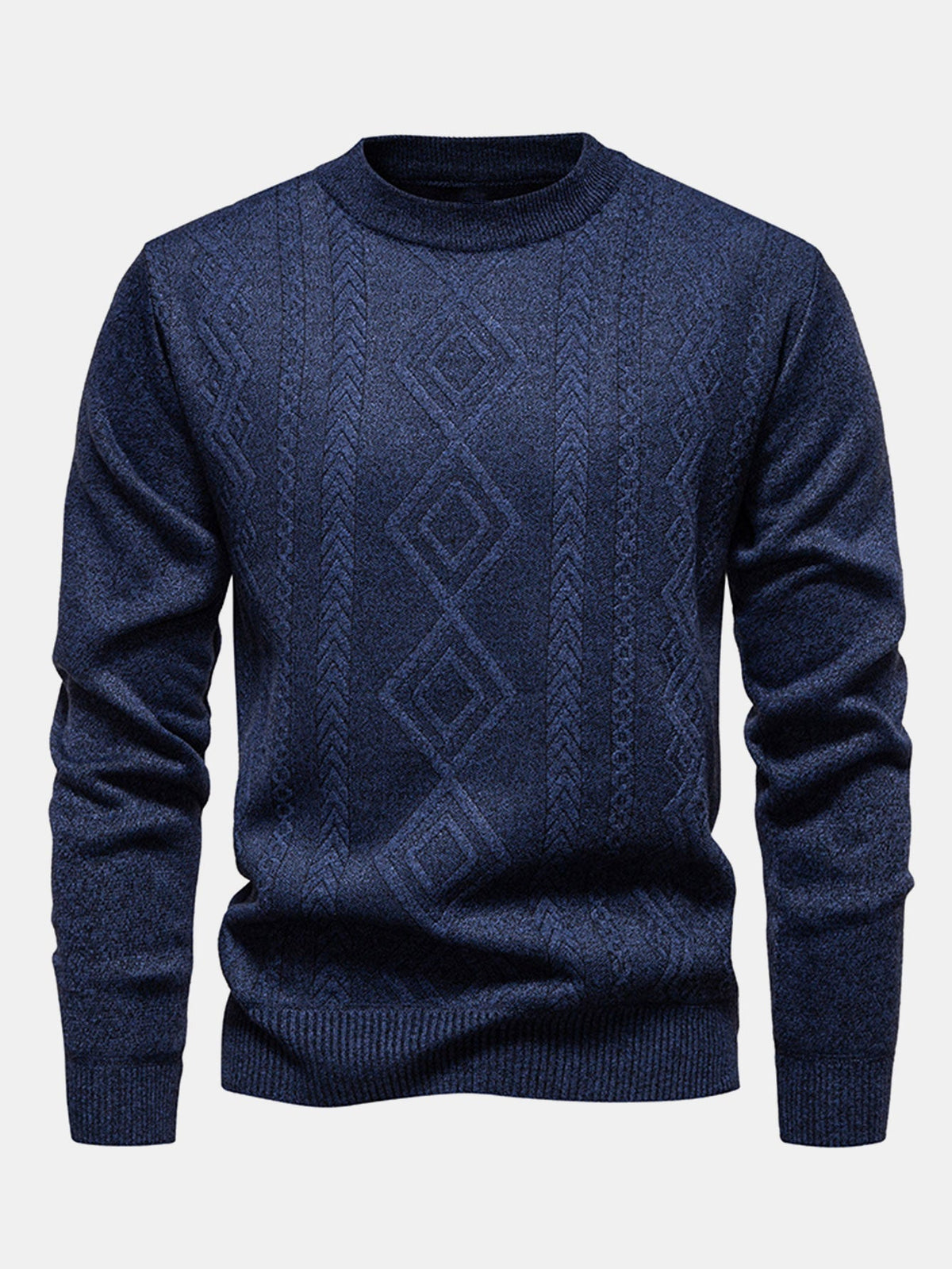 Geert | Jacquardtrui met geometrisch patroon en ronde hals