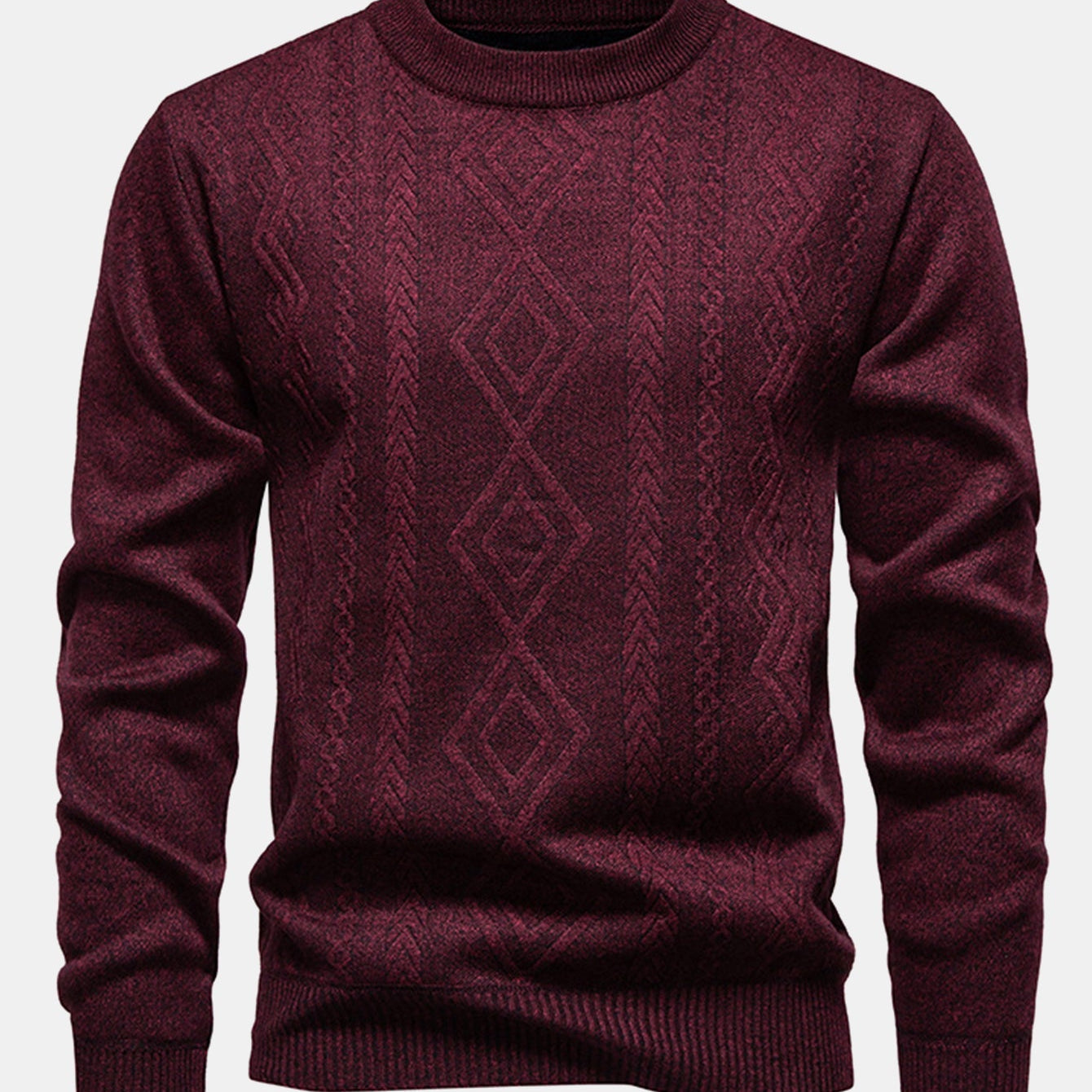 Geert | Jacquardtrui met geometrisch patroon en ronde hals