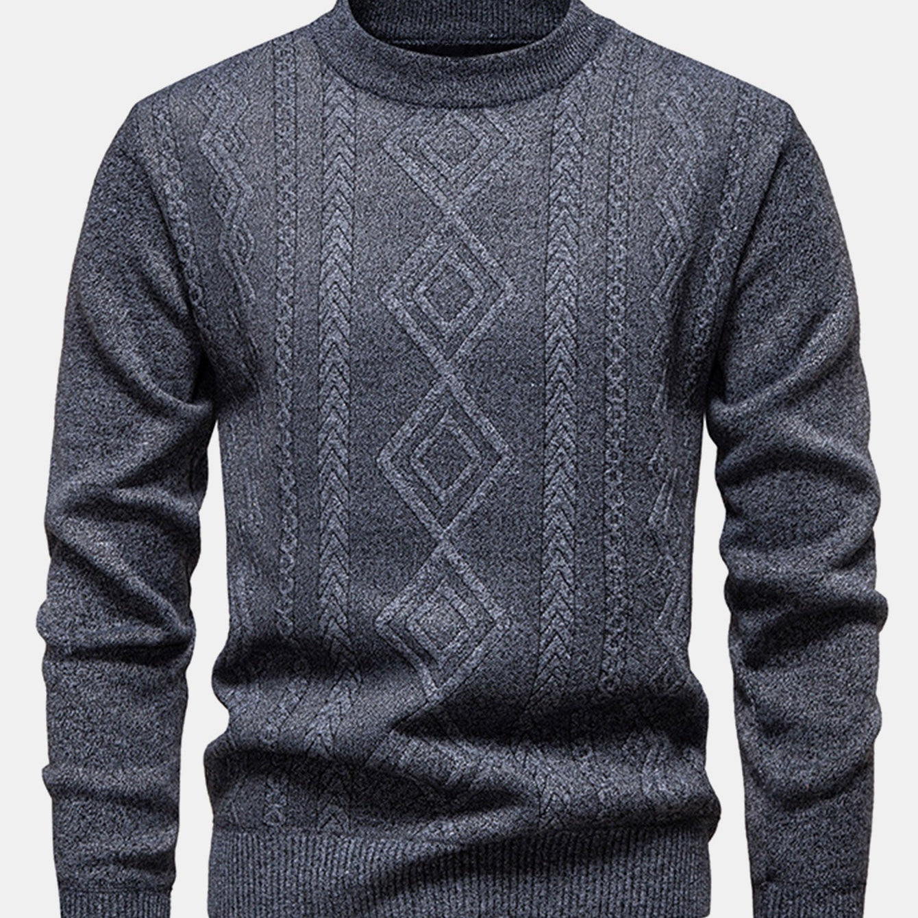 Geert | Jacquardtrui met geometrisch patroon en ronde hals