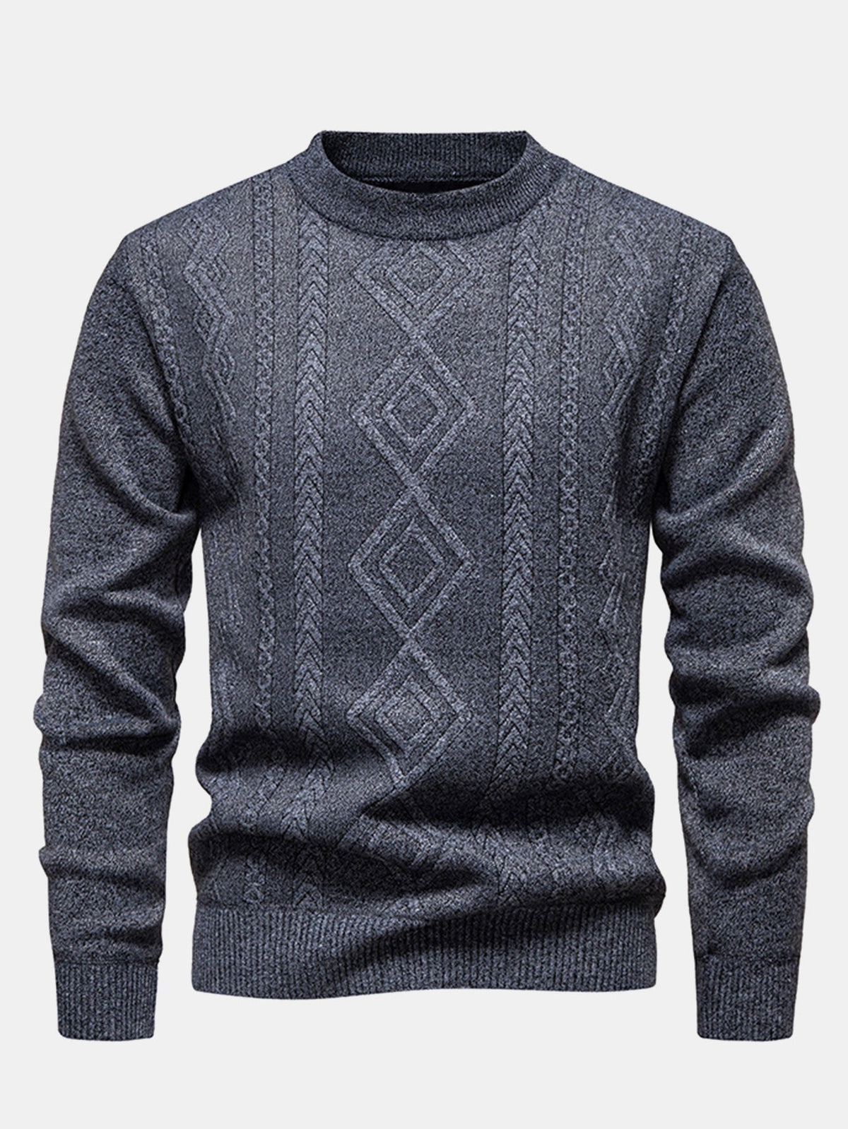 Geert | Jacquardtrui met geometrisch patroon en ronde hals