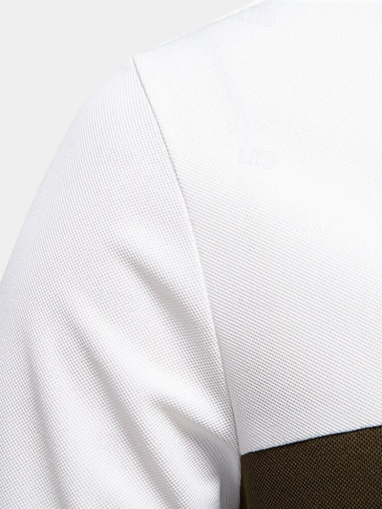 Gerbrand | Witte polo met contraststrepen