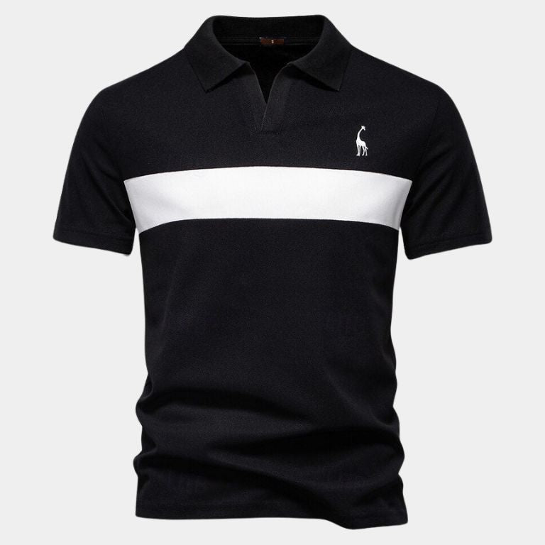 Gerbrand | Witte polo met contraststrepen