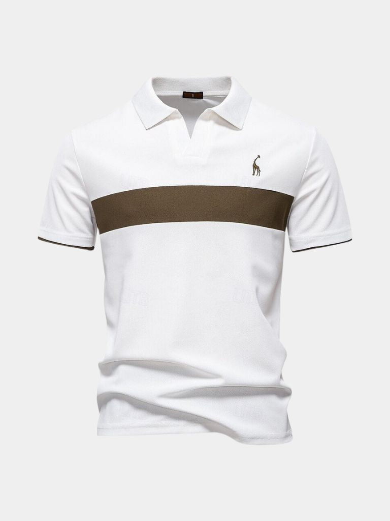 Gerbrand | Witte polo met contraststrepen