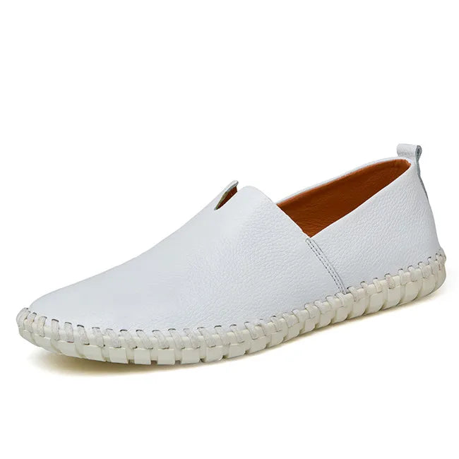 Gerhard | Marineblauwe leren instaploafers