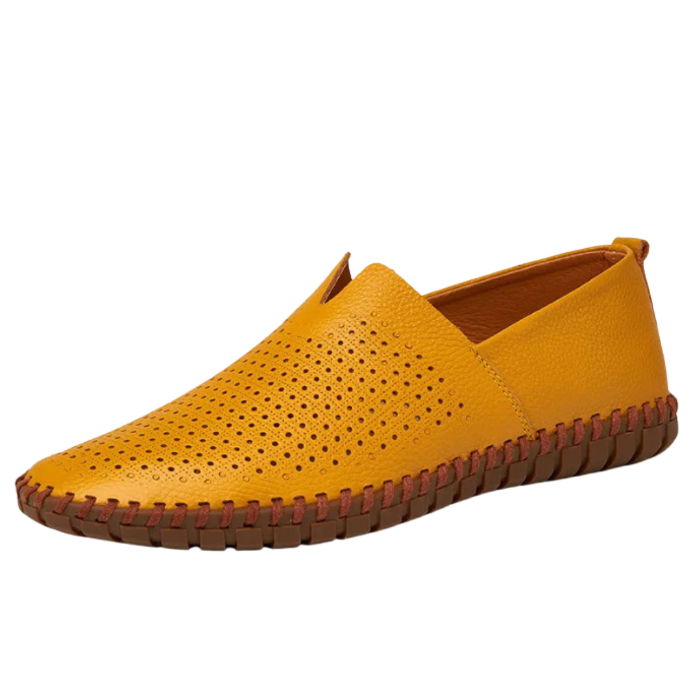 Gerhard | Marineblauwe leren instaploafers