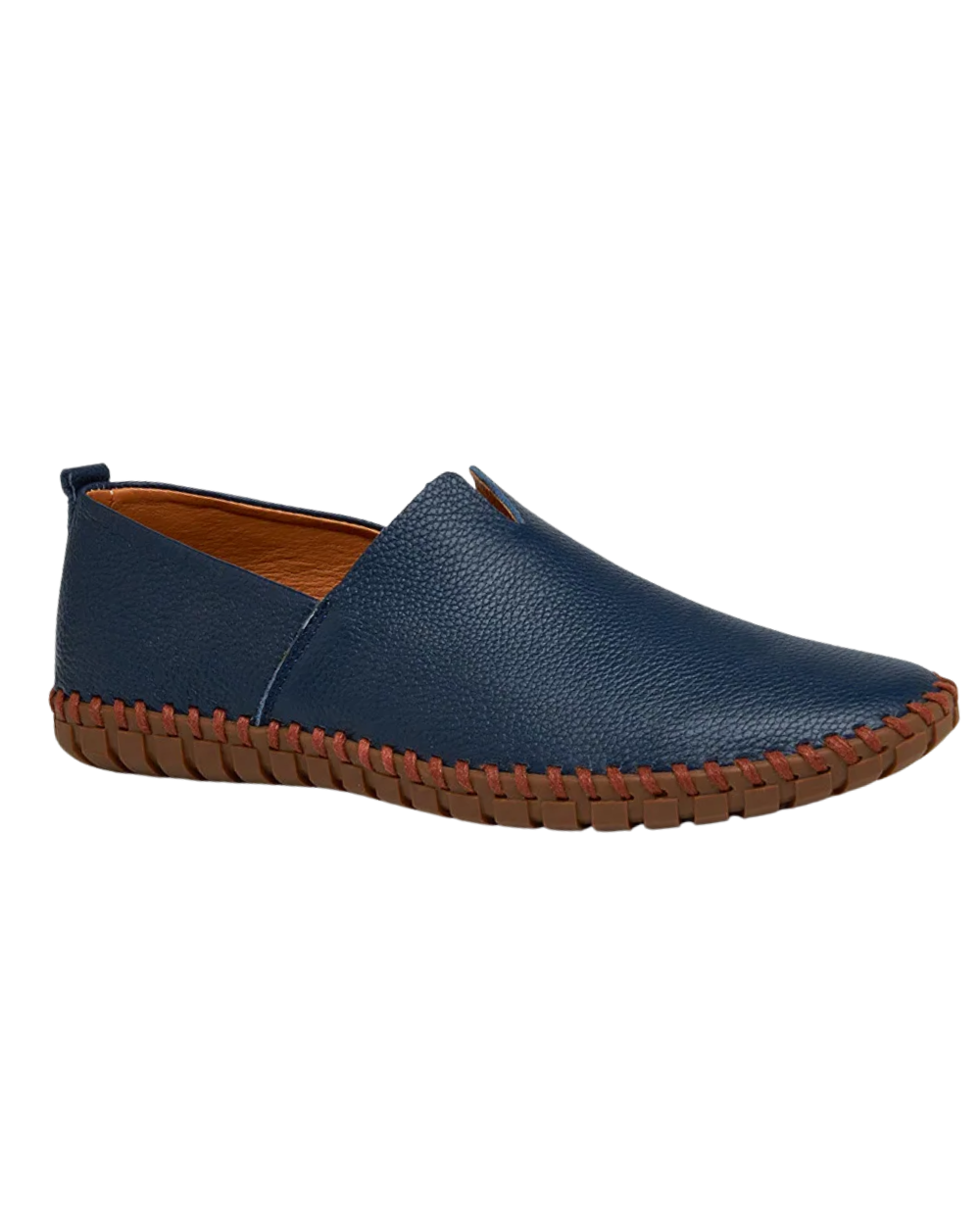 Gerhard | Marineblauwe leren instaploafers