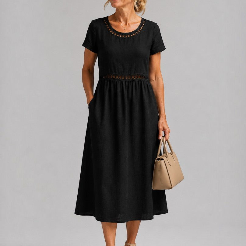 Gerry | Zomerjurk in oudroze met linnenlook