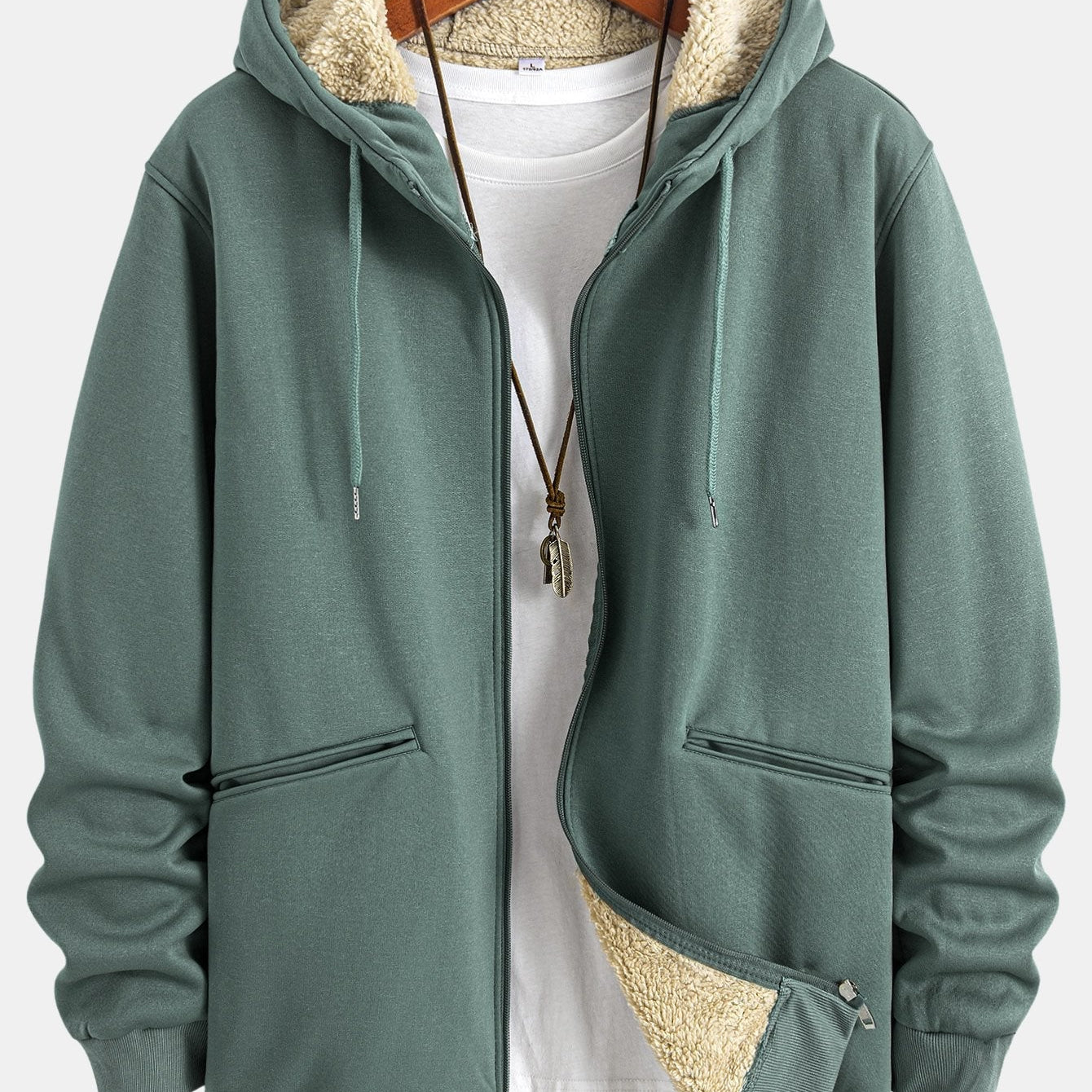 Gert | Hoodie met teddyvoering en ritssluiting