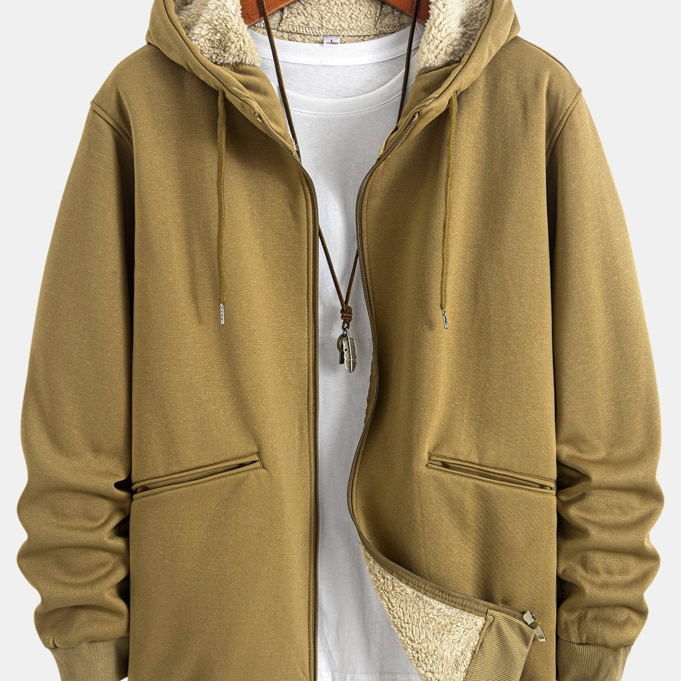 Gert | Hoodie met teddyvoering en ritssluiting