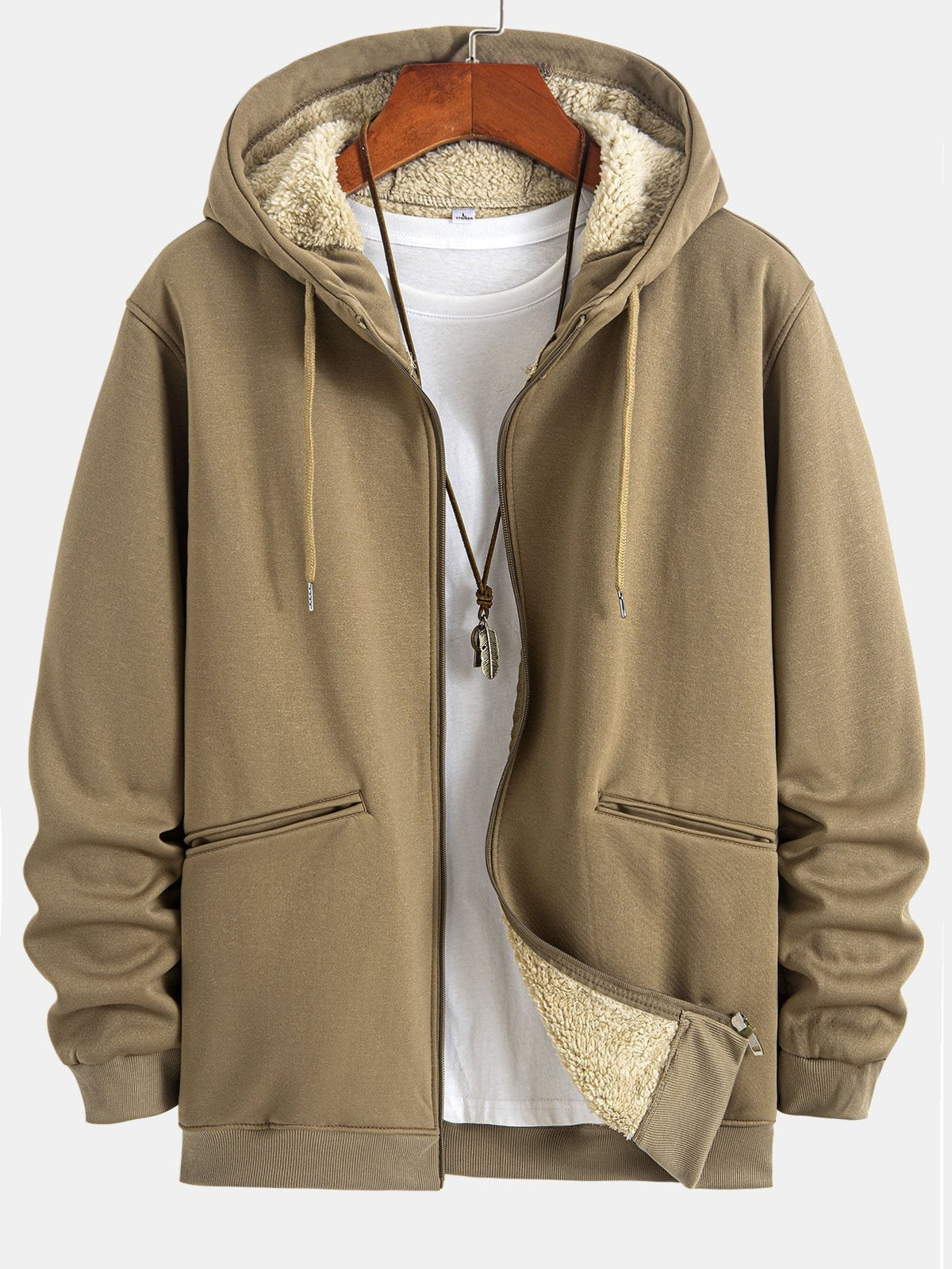 Gert | Hoodie met teddyvoering en ritssluiting