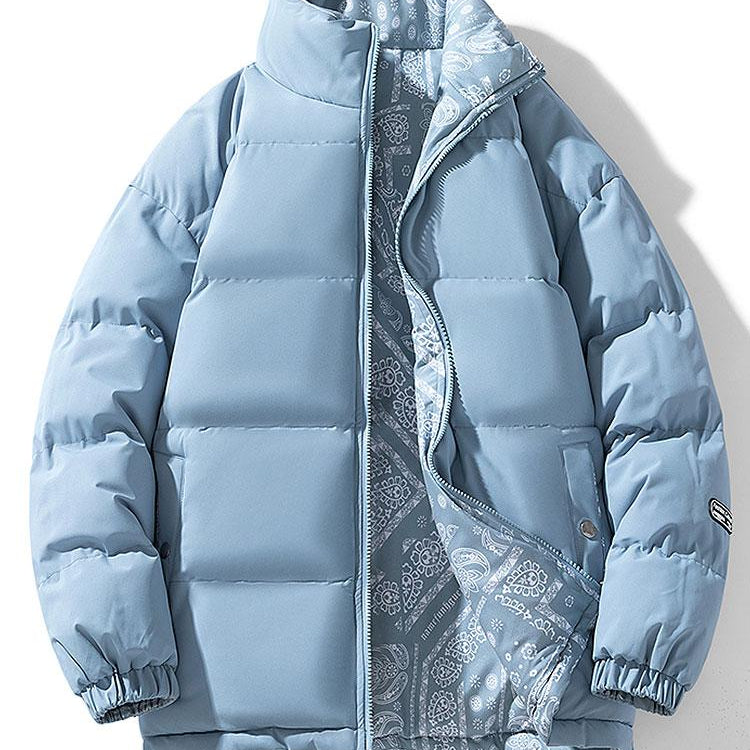 Guus | Omkeerbare puffer jas met paisleyprint