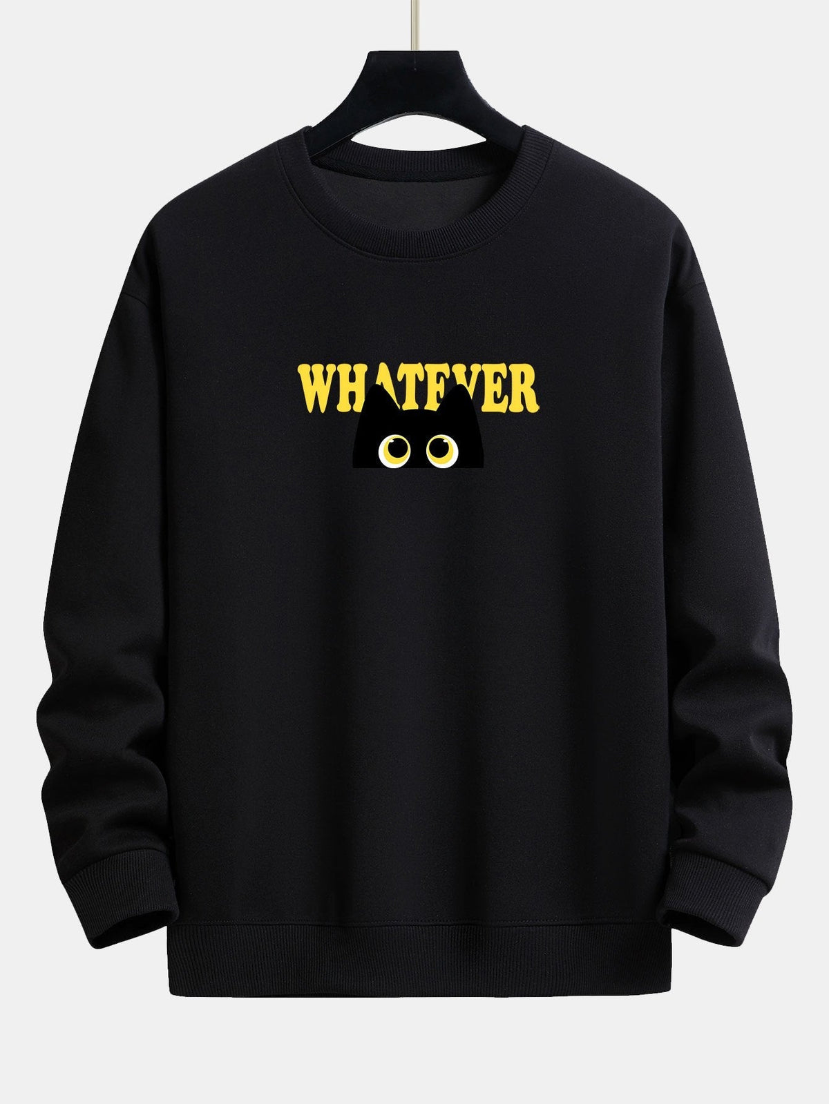 Harm | Sweater met zwarte kat en tekstopdruk en relaxte pasvorm