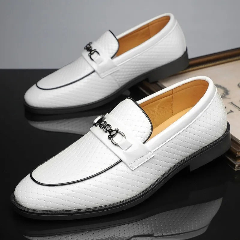 Hartger | Witte leren nette loafers