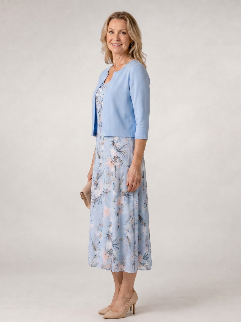 Hetty | Midi-jurk met bijpassende bolero