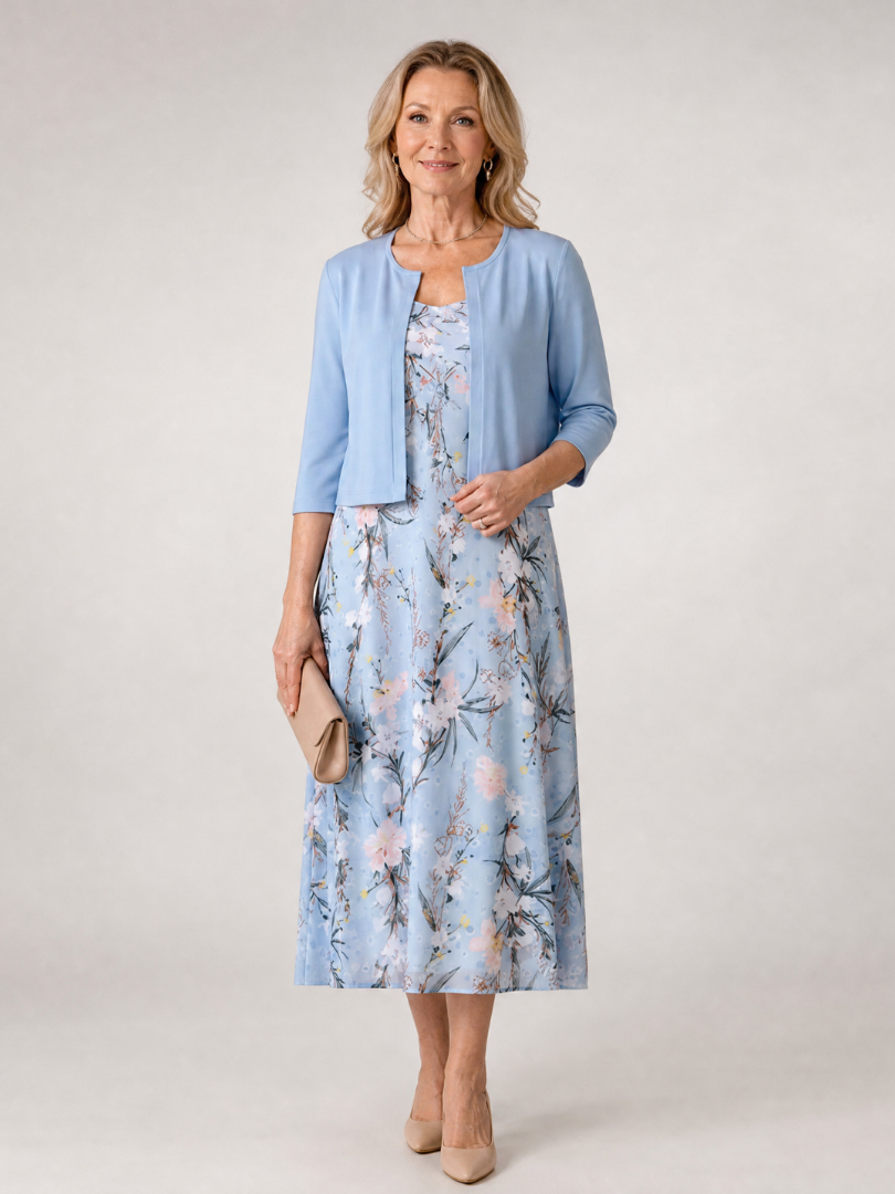 Hetty | Midi-jurk met bijpassende bolero