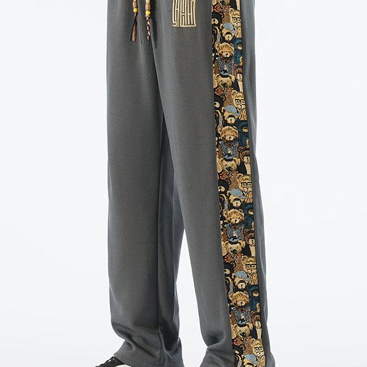 Hidde | Straight leg broek met beer print