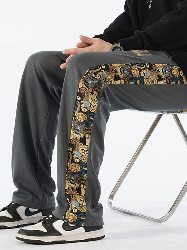 Hidde | Straight leg broek met beer print