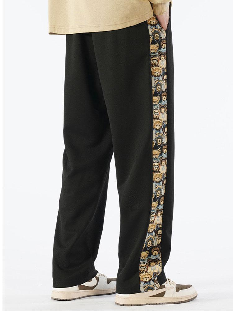 Hidde | Straight leg broek met beer print