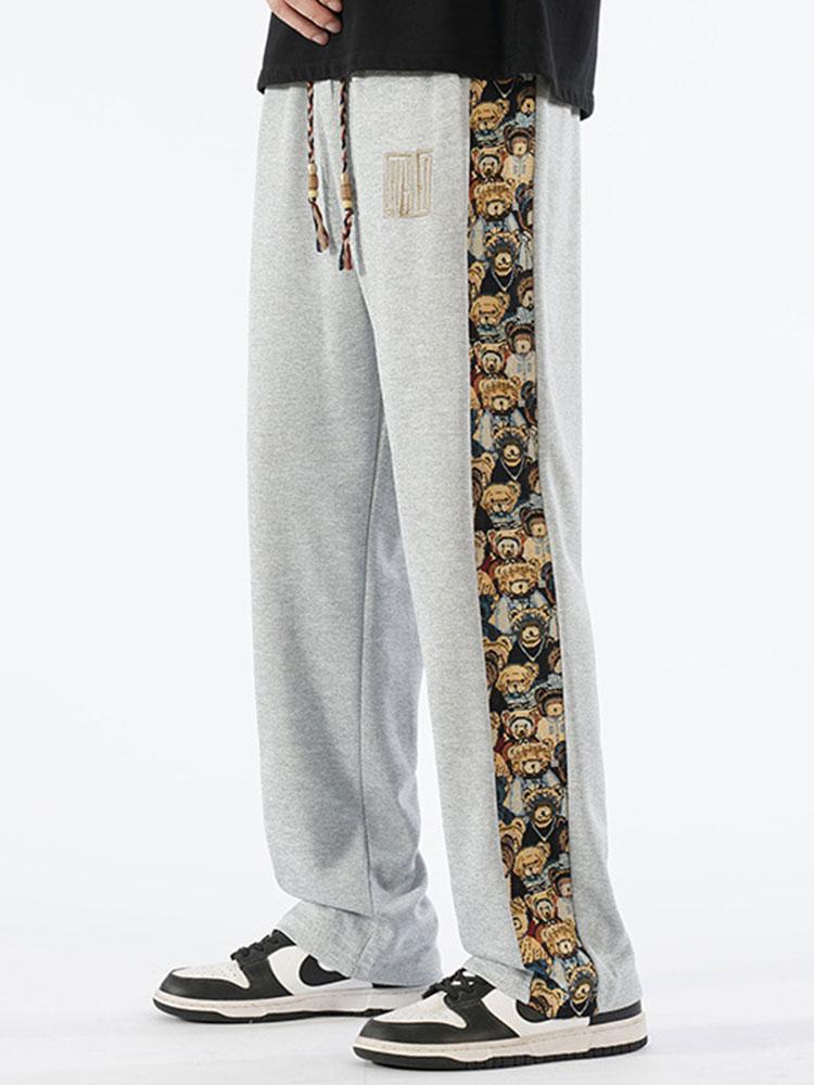 Hidde | Straight leg broek met beer print
