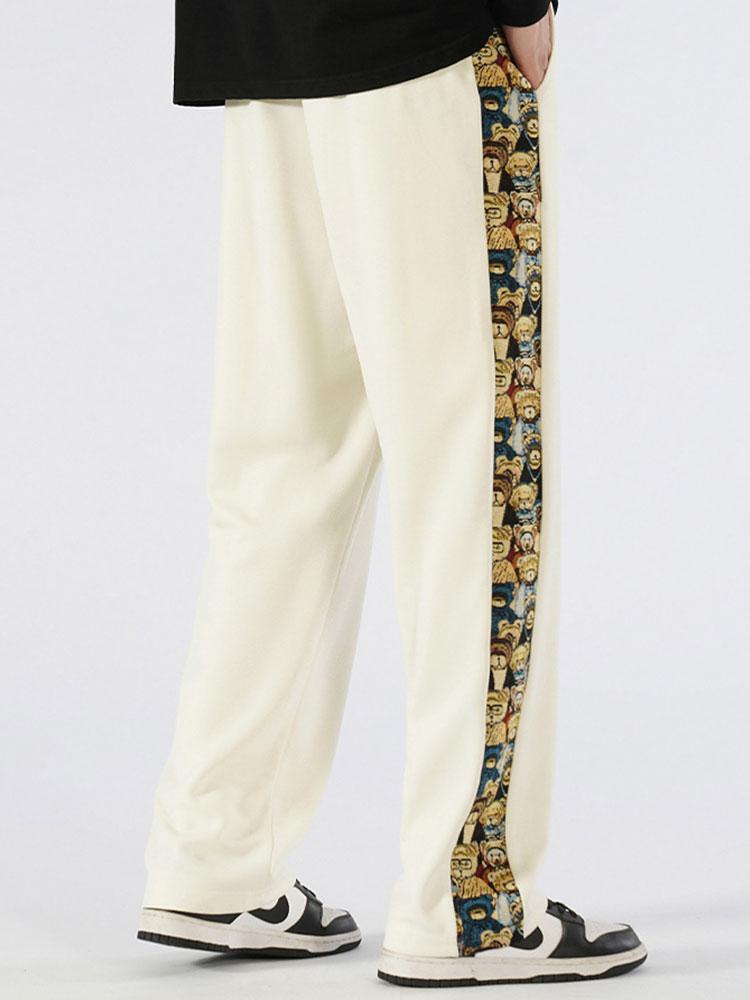 Hidde | Straight leg broek met beer print