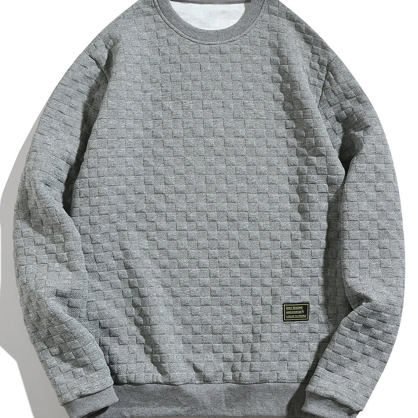 Hidde | Sweater met schaakbordjacquard