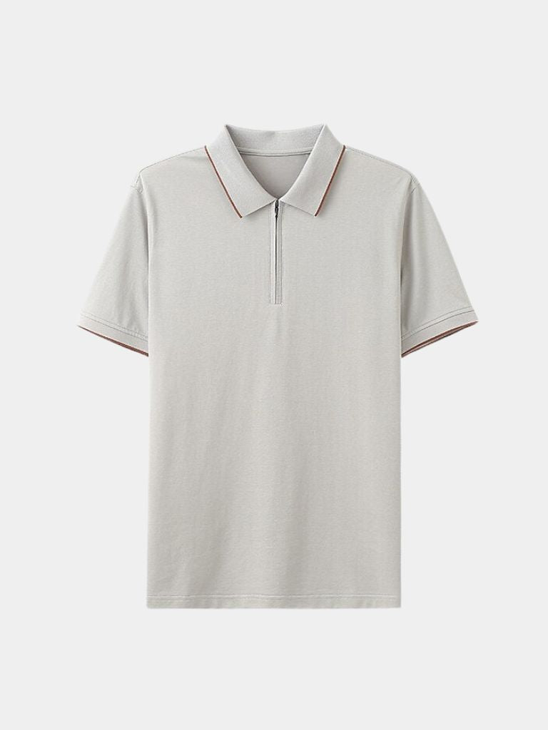 Hilbrand | Blauwe polo met korte rits
