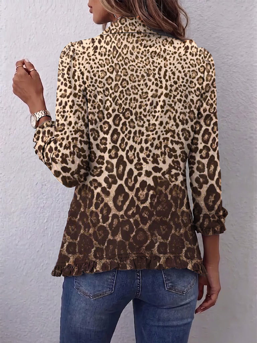 Ilse | Ruchesjasje met luipaardprint