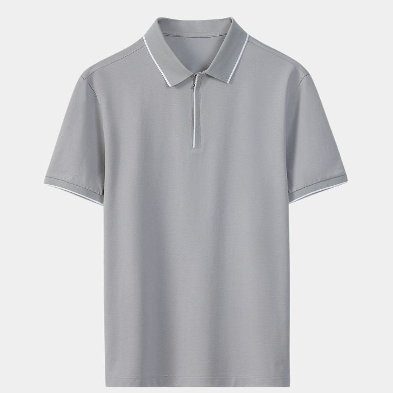Iwan | Zwarte polo met ritskraag