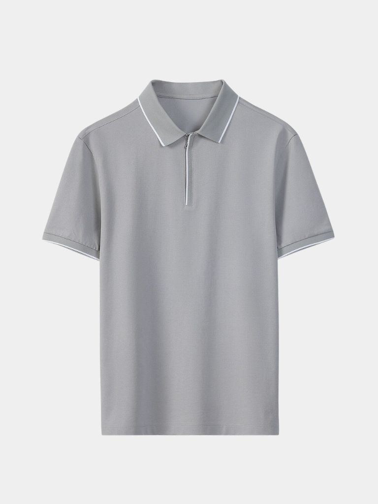 Iwan | Zwarte polo met ritskraag