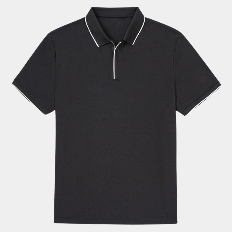 Iwan | Zwarte polo met ritskraag