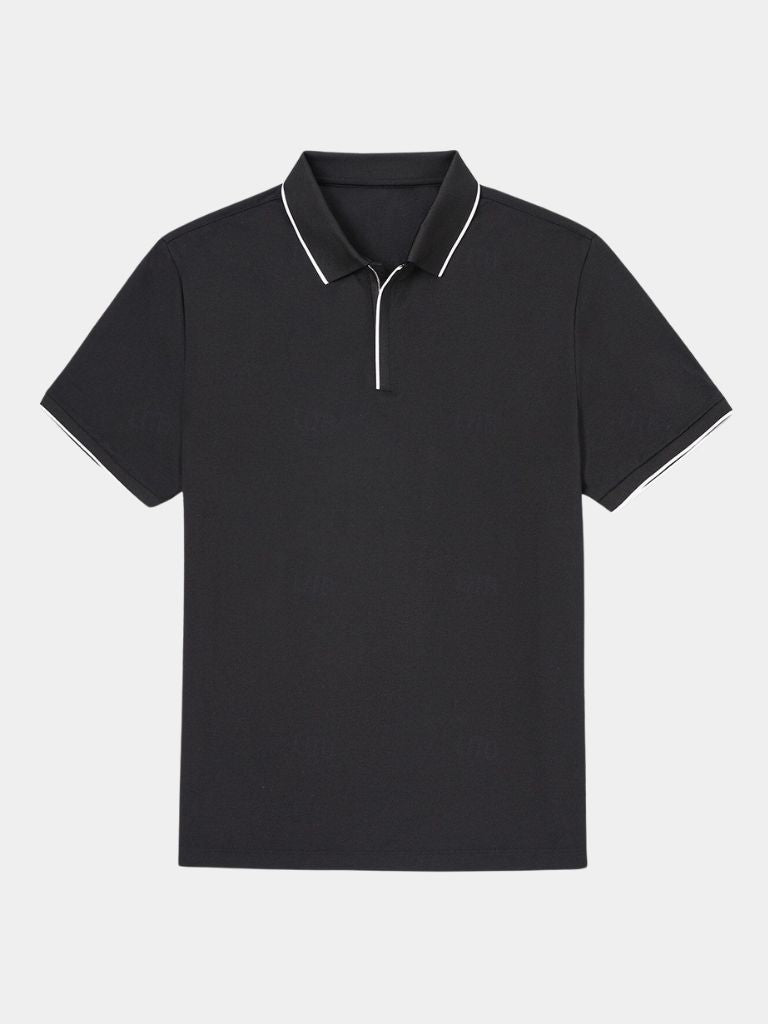 Iwan | Zwarte polo met ritskraag
