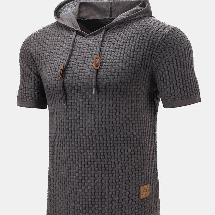 Jacob | Slim-fit gebreide trui met korte mouwen en capuchon