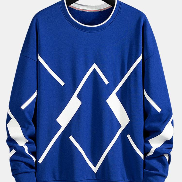 Jacob | Sweater met geometrische print en ronde hals