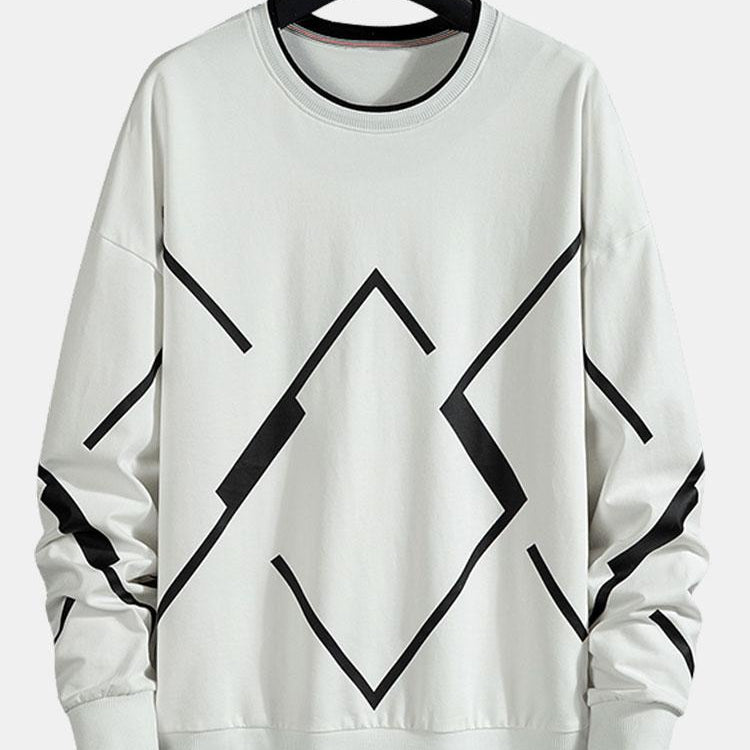 Jacob | Sweater met geometrische print en ronde hals