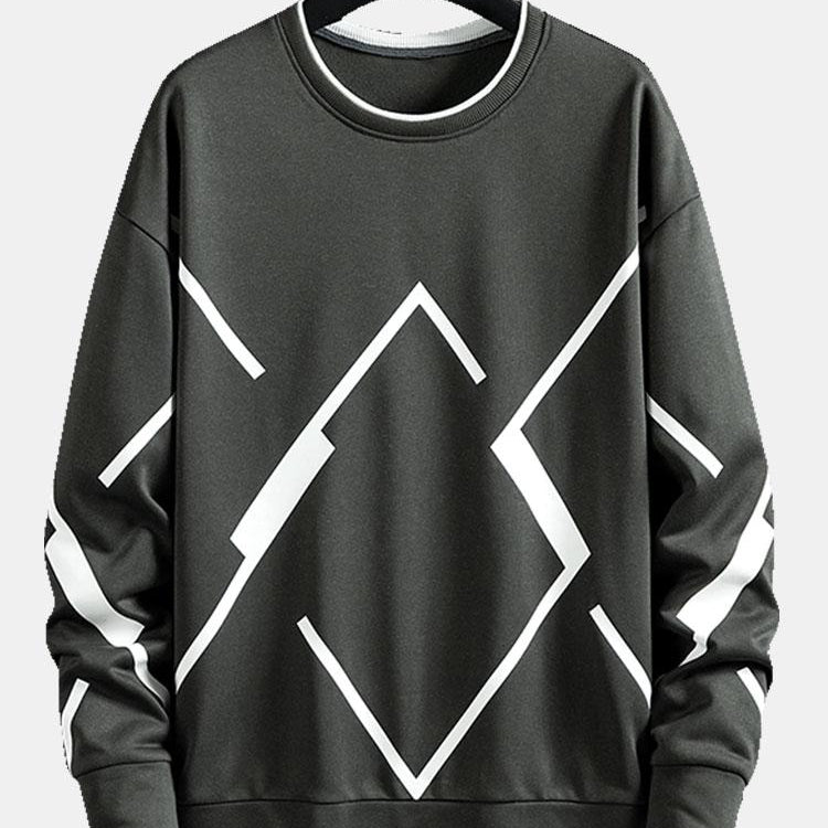 Jacob | Sweater met geometrische print en ronde hals