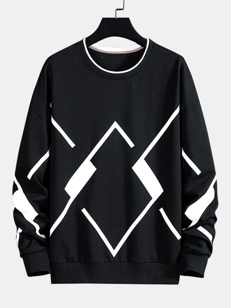 Jacob | Sweater met geometrische print en ronde hals