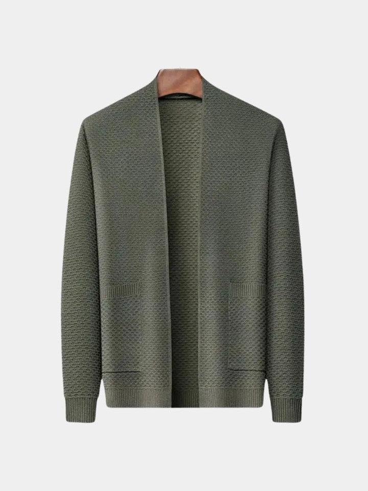 Ubbo | Camelkleurig open gebreid vest