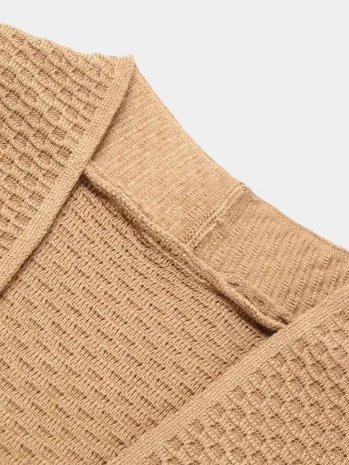 Ubbo | Camelkleurig open gebreid vest