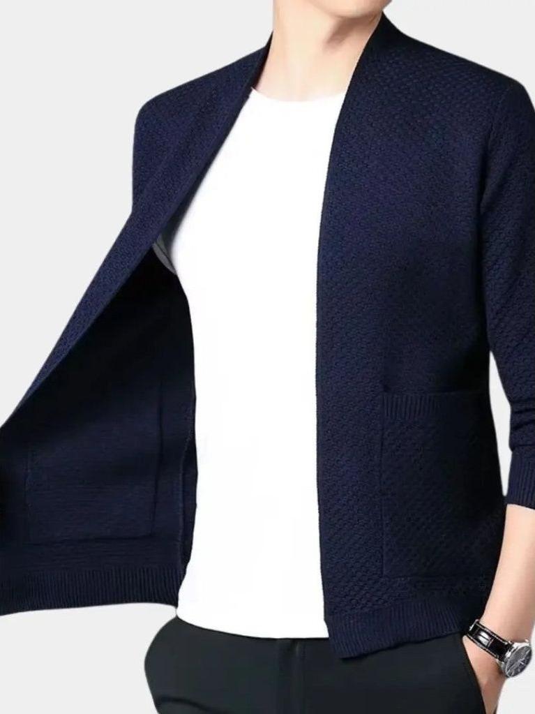 Ubbo | Camelkleurig open gebreid vest