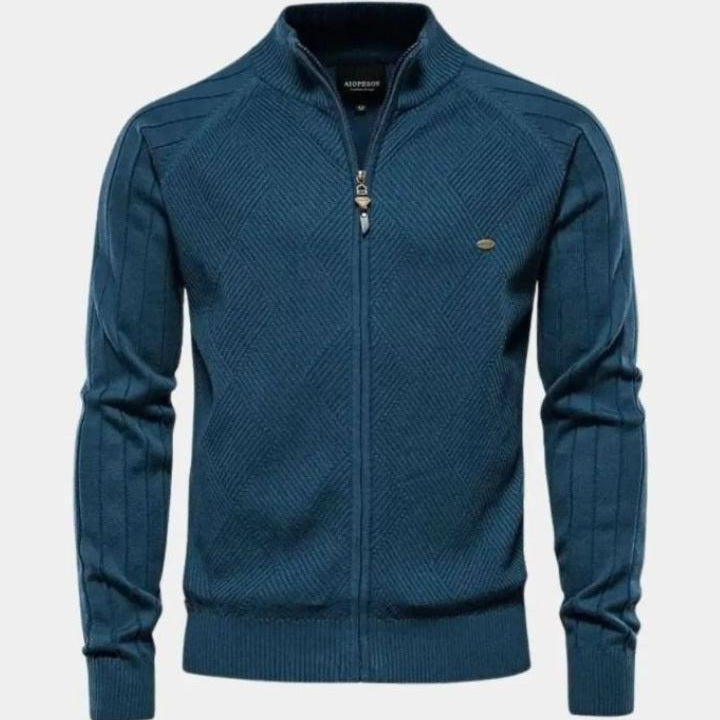 Wiebe | Taupe gebreid vest met rits