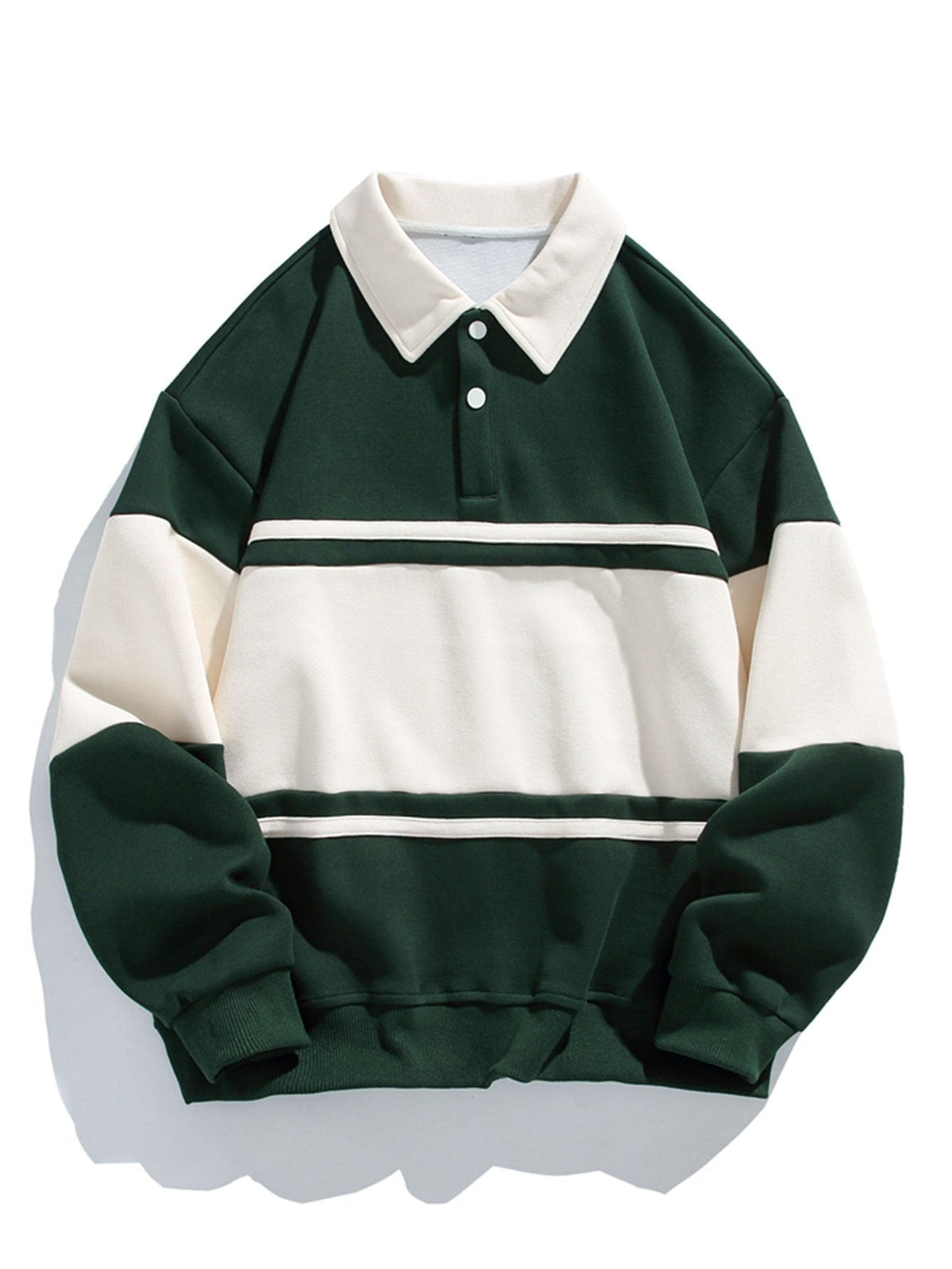 Jan | Polosweater met patchworkdetails en kleurvlakken en relaxte pasvorm