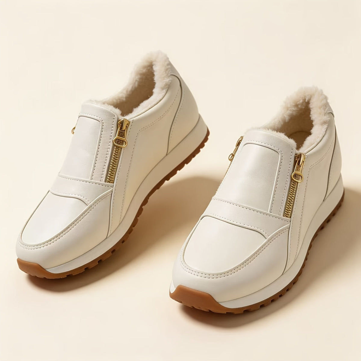 Janneke | Warme slip-on sneaker met dubbele rits