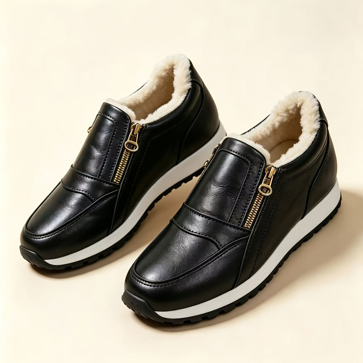 Janneke | Warme slip-on sneaker met dubbele rits