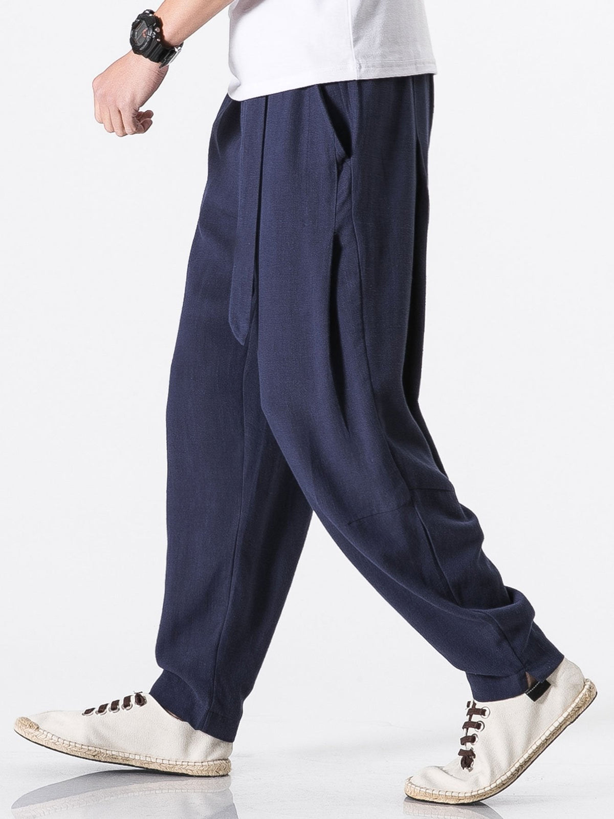Jasper | Linnen harem broek met riem