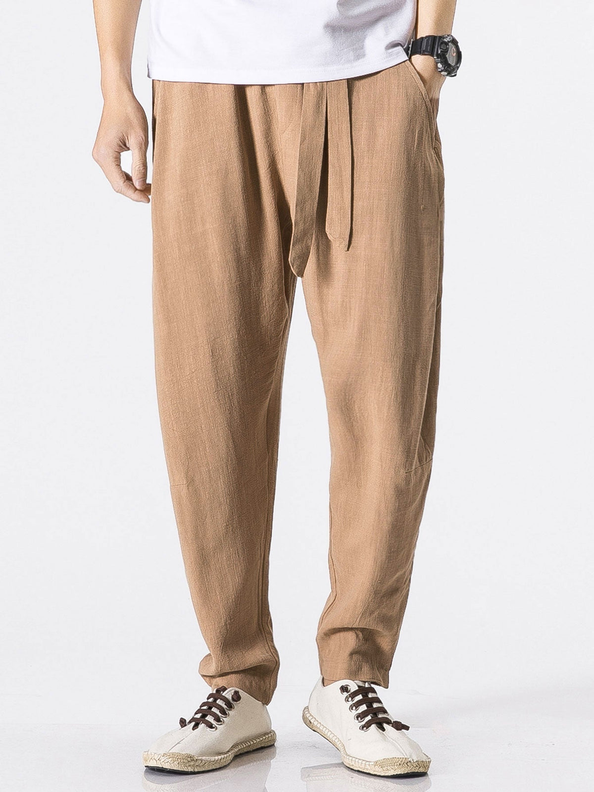 Jasper | Linnen harem broek met riem