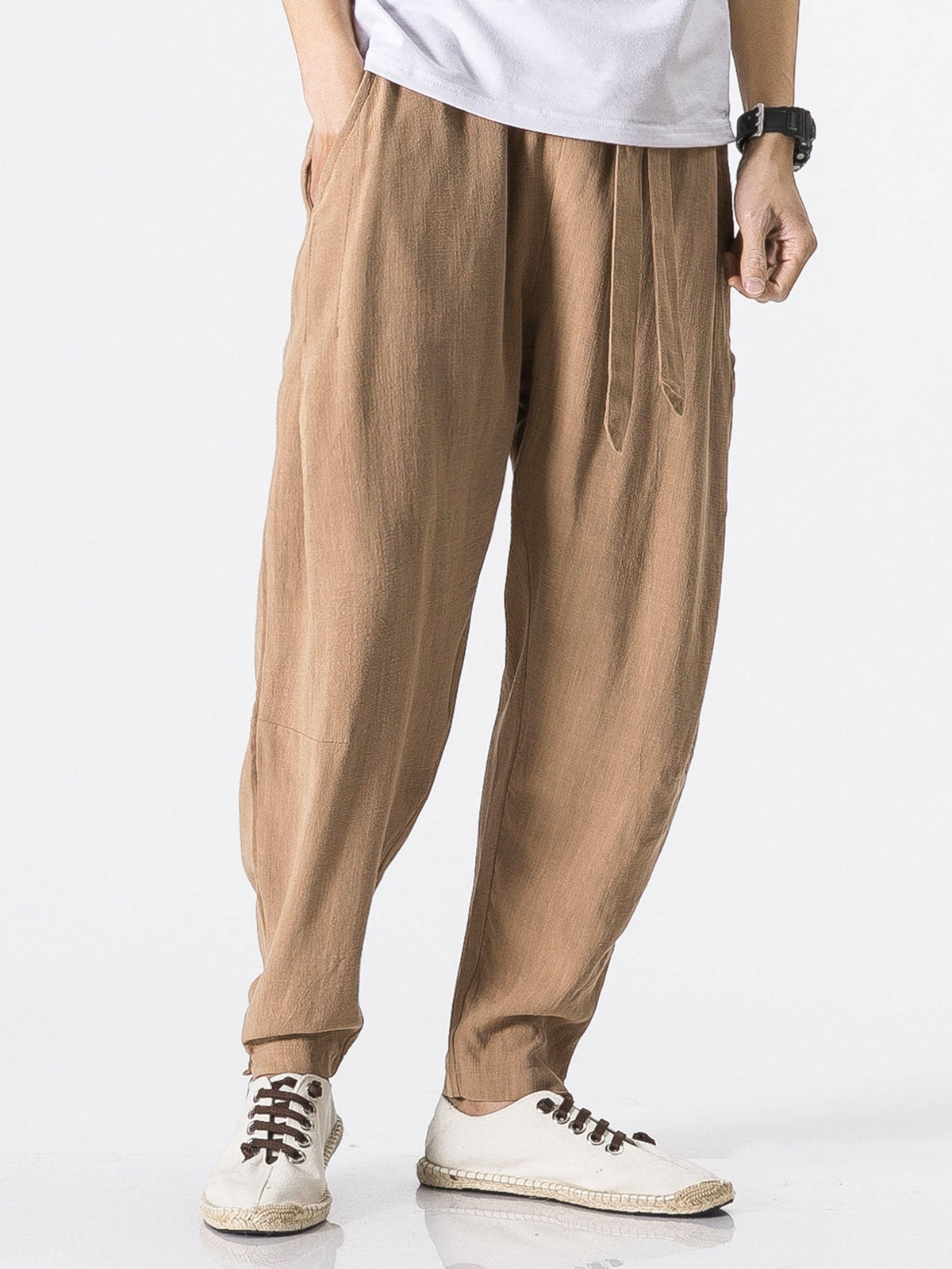 Jasper | Linnen harem broek met riem