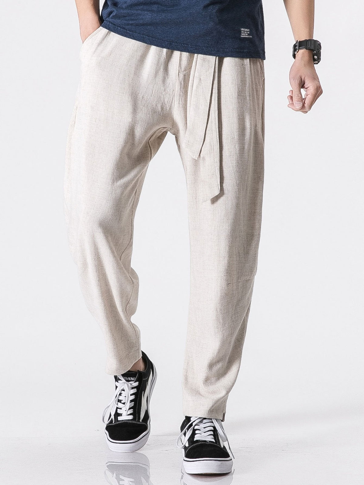 Jasper | Linnen harem broek met riem