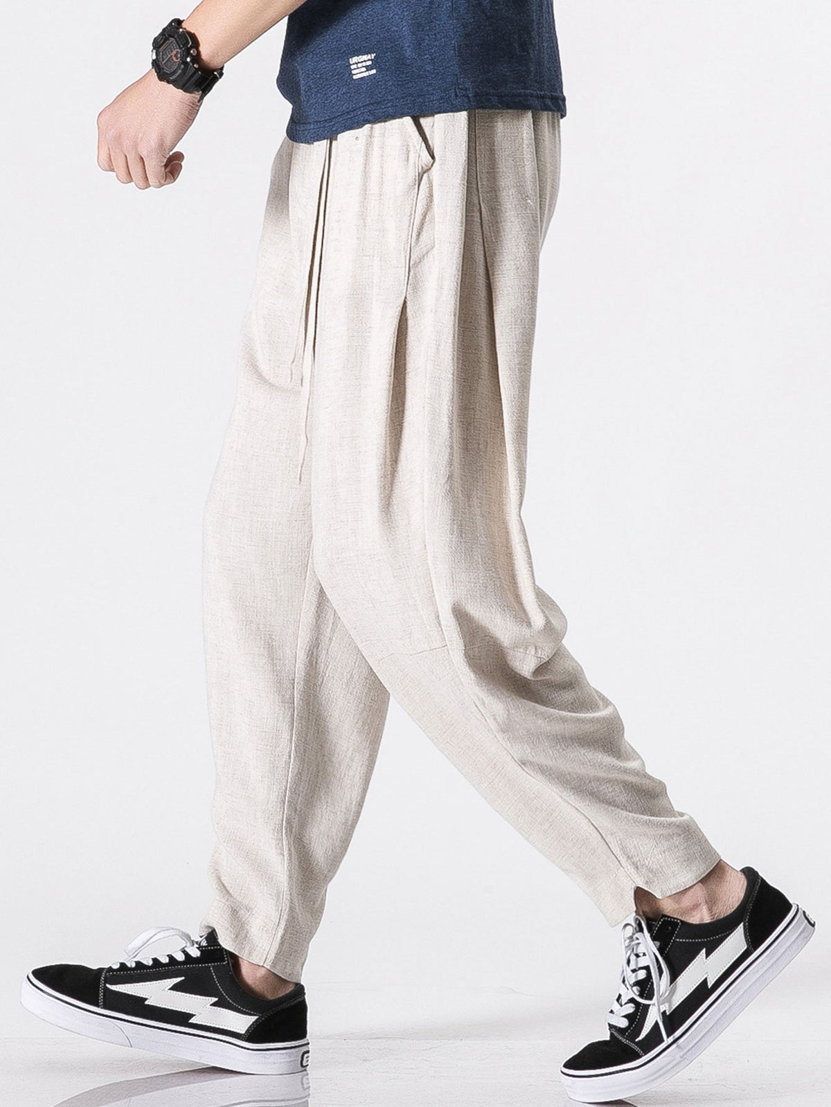 Jasper | Linnen harem broek met riem